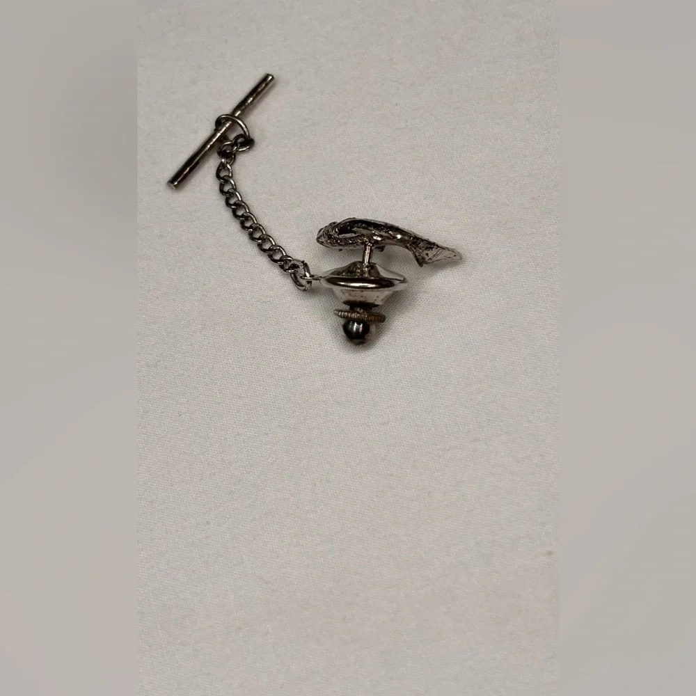Vintage Silver Fish Tie Tack